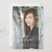 Goud Afstudeerder Gold Script in Faux Folie Afstud Kaart (Voorkant)