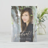 Goud Afstudeerder Gold Script in Faux Folie Afstud Kaart (Staand voorkant)