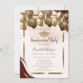 Goud Afstudeerder Pet Ballonnen Bourgondië Border  Kaart (Voorkant)