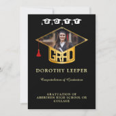 Goud Afstudeerder Pet & Foto Afstuderen Kaart (Voorkant)