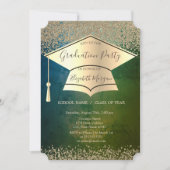 Goud Afstudeerder Pet, Gouden Diamanten Oud Groen  Kaart (Voorkant)