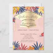 Goud Afstudeerder Pet, Palmbladeren Afstuderen Kaart (Voorkant)