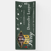 Goud Afstudeerder Pet typografie & Tassel Foto Afs Spandoek (Verticaal)