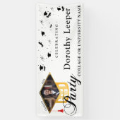 Goud Afstudeerder Pet typografie & Tassel Foto Afs Spandoek (Verticaal)