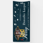 Goud Afstudeerder Pet typografie & Tassel Foto Afs Spandoek (Verticaal)