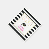 Goud afstudeerder zwart, witte strepen heet roze a servetten (Hoek)