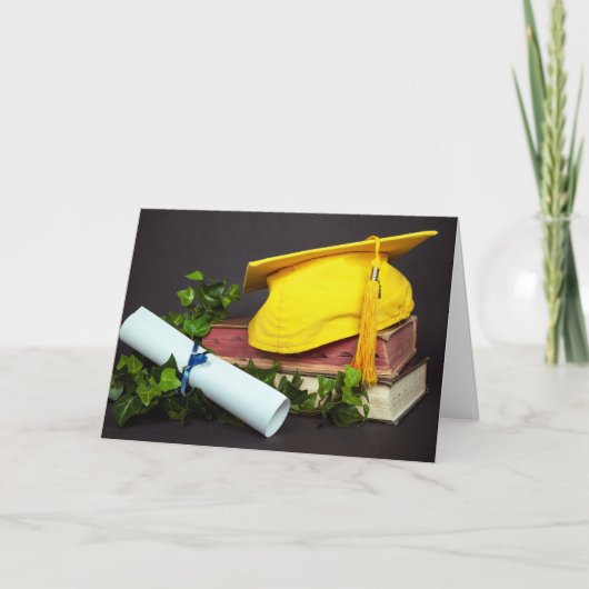 Goud Afstudeerdopje op boeken Kaart (Voorkant)