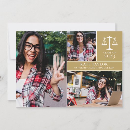 Goud Afstudeerfeest 3 Foto Rechtsgeleerdheid Afstu Kaart (Voorkant)