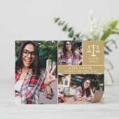 Goud Afstudeerfeest 3 Foto Rechtsgeleerdheid Afstu Kaart (Staand voorkant)