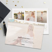 Goud Afstuderen Calligrafie Fotocollage Folie Uitnodiging