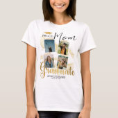 Goud Afstuderen Fotocollage Trots Mom Afstuderen T-shirt (Voorkant)