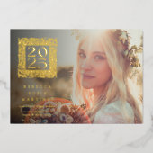 Goud Afstuderen Fotoklasse van 2024 Folie Uitnodiging (Voorkant)