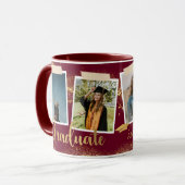 Goud Afstuderen Fotonaam Maroon Afstuderen Mok (Voorkant links)