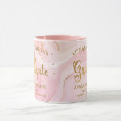 Goud Afstuderen Gefeliciteerd Roze Afstuderen Mok (Midden)