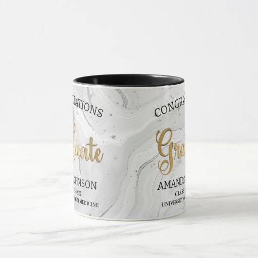 Goud Afstuderen Grijs Afstuderen Mok (Midden)