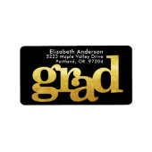 Goud afstuderen modern, eenvoudig typografisch adr etiket (Voorkant)