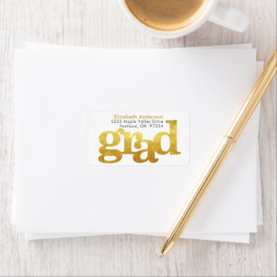 Goud afstuderen modern vet typografie adres etiket