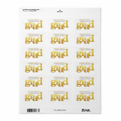 Goud afstuderen modern vet typografie adres etiket (Full Sheet)