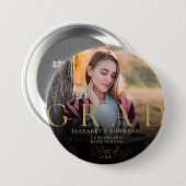 Goud Afstuderen Moderne Elegante Foto Afstudeerder Ronde Button 7,6 Cm (Voorkant /achterkant)