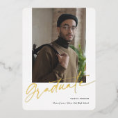 Goud afstuderen, moderne foto afstuderen kaarten (Voorkant)