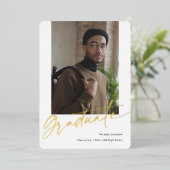 Goud afstuderen, moderne foto afstuderen kaarten (Staand Voorkant)