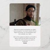 Goud afstuderen, moderne foto afstuderen kaarten (Achterkant)