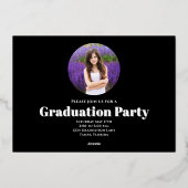 Goud Afstuderen moderne fotosjabloon Folie Uitnodiging (Achterkant)