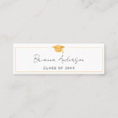 Goud Afstuderen naam Kaart Elegant invoegen Kaart Mini Visitekaartje (Voorkant)