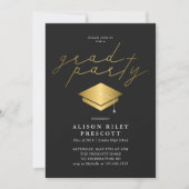 Goud Afstuderen Pet Zwart Graduation Party Kaart (Voorkant)