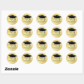 Goud Afstuderen Sticker Zwart Mortier Board 2019 (Vel)