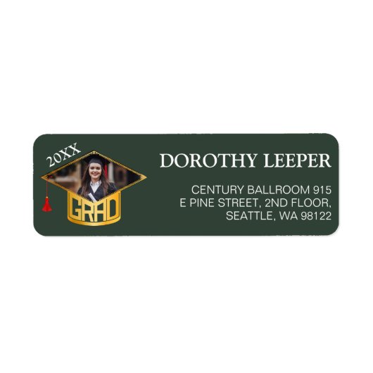 Goud Afstuderen typografie Etiket (Voorkant)