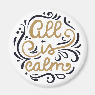 Goud Alles is Stilletjes Typografie Kerst Vakantie Magneet
