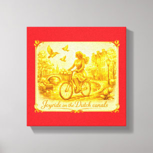 Goud Amsterdam Gebogen Bruggen Charme Canvas Afdruk