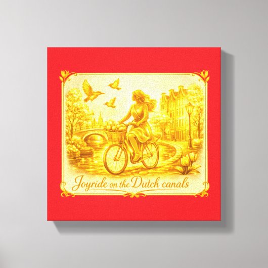 Goud Amsterdam Gebogen Bruggen Charme Canvas Afdruk (Voorkant)