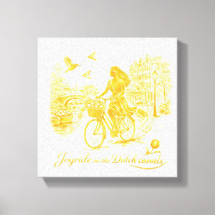 Goud Amsterdam Gebogen Bruggen Charme Canvas Afdruk