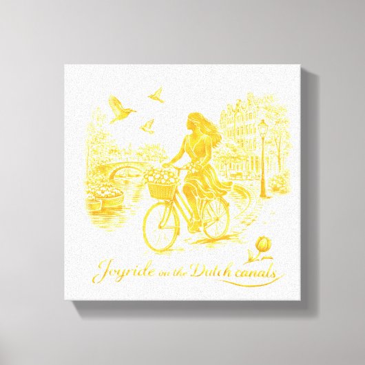 Goud Amsterdam Gebogen Bruggen Charme Canvas Afdruk (Voorkant)
