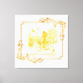 Goud Amsterdam Gebogen Bruggen Charme Canvas Afdruk