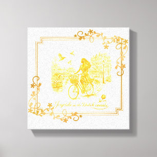 Goud Amsterdam Gebogen Bruggen Charme Canvas Afdruk