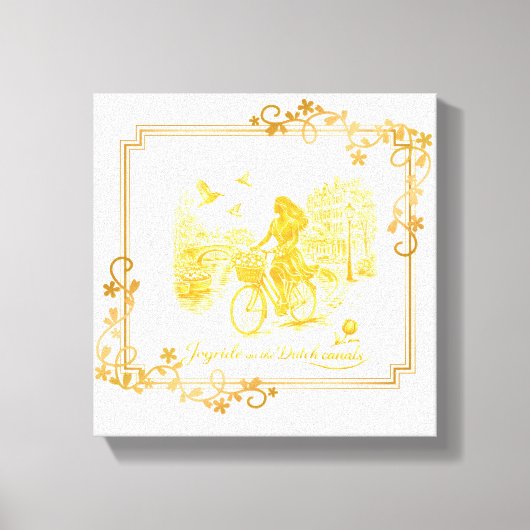 Goud Amsterdam Gebogen Bruggen Charme Canvas Afdruk (Voorkant)