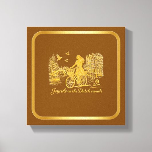 Goud Amsterdam Gebogen Bruggen Charme Canvas Afdruk (Voorkant)