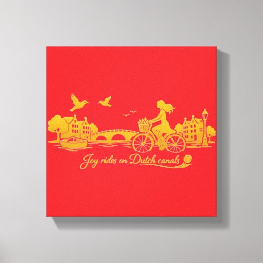 Goud Amsterdam Gebogen Bruggen Charme Canvas Afdruk (Voorkant)