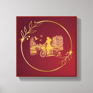 Goud Amsterdam Gebogen Bruggen Charme Canvas Afdruk