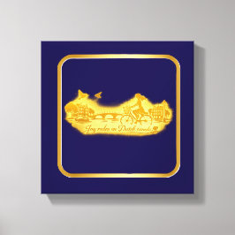 Goud Amsterdam Gebogen Bruggen Charme Canvas Afdruk