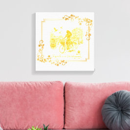 Goud Amsterdam Gebogen Bruggen Charme Canvas Afdruk