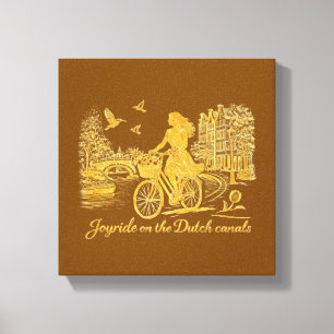 Goud Amsterdam Gebogen Bruggen Charme Canvas Afdruk