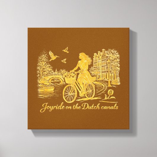 Goud Amsterdam Gebogen Bruggen Charme Canvas Afdruk (Voorkant)