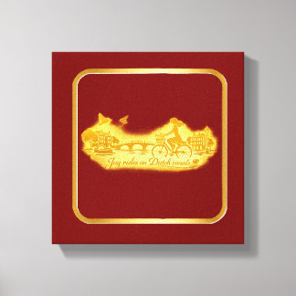 Goud Amsterdam Gebogen Bruggen Charme Canvas Afdruk
