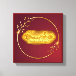 Goud Amsterdam Gebogen Bruggen Charme Canvas Afdruk