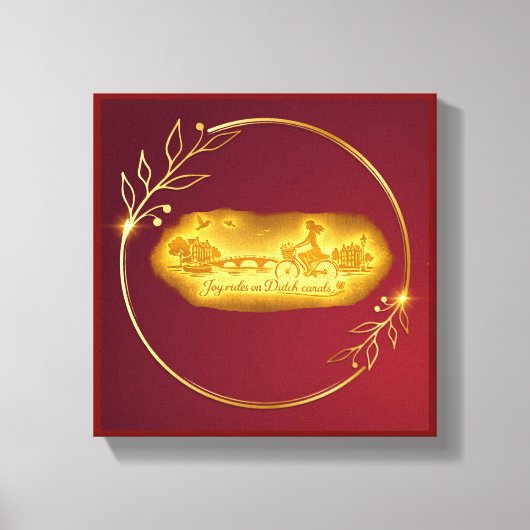 Goud Amsterdam Gebogen Bruggen Charme Canvas Afdruk (Voorkant)