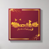 Goud Amsterdam Gebogen Bruggen Charme Canvas Afdruk (Voorkant)